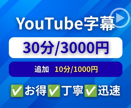 格安❗️YouTube内字幕を提供します ✅お得✅丁寧✅迅速　期待以上のサービスを提供します イメージ1
