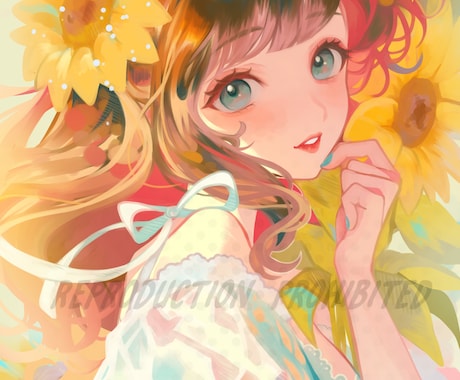 透明感のある可愛いイラスト描きます SNSアイコンや一枚絵など柔らかく丁寧に制作します！ イメージ2