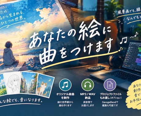 あなたの絵に、オリジナルの音楽をつけます イメージ1