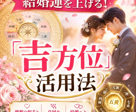 結婚運を上げる吉方位を鑑定します 理想の相手とのご縁を引き寄せます イメージ1