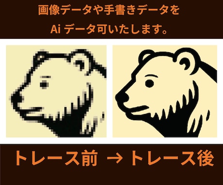 ロゴ・イラスト画像をAiデータ化します 丁寧にトレースします。最短翌日納品！【10件まで最低価格】 イメージ2