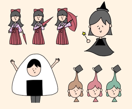 最短即日！ゆるかわ×少しシュールなイラスト描きます ＊商用ok＊似顔絵やアイコンに＊ゆるくてかわいいちびキャラ イメージ2