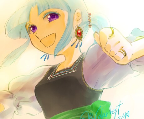 あなたの創作キャラをいい感じに描きます いただいた資料とお伺いした内容を元に一枚絵をお渡しします。 イメージ2