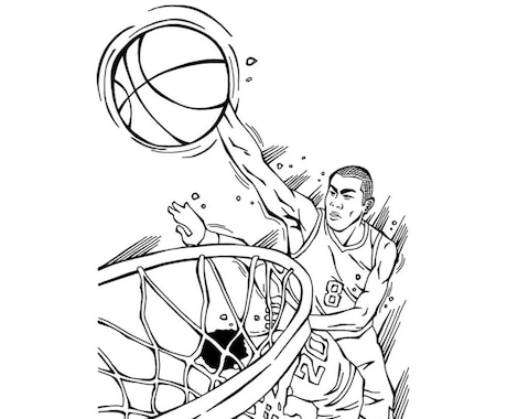 修正無制限！！迫力あるスポーツイラスト作成します スタイリッシュな線画で、白黒ならではの魅力を表現しています イメージ2