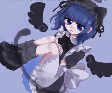 顔がいい女の子、ダークな女の子描きます イメージ1