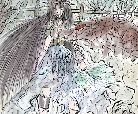 ダークファンタジーのイラストを描きます 【安価！】綺麗でダークな絵を描いています！ イメージ2