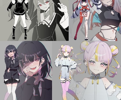 キャラデザ・立ち絵・アイコン・ヘッダー作成します 【歌い手＆ボカロＰの方は割引！】 イメージ2