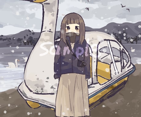 背景あり一枚絵を作成します 自然背景＋キャラクターで印象に残る一枚に仕上げます イメージ2