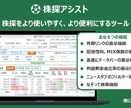 株探をより使いやすく、より便利にします 株探の「この機能が足りないな．．．」という悩みを解決！ イメージ1