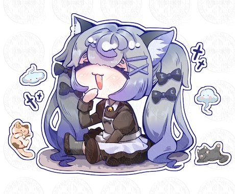 Q版キャラクターステッカー制作承ります チビキャラ表情絵、イラスト、立ち絵など制作承ります イメージ2
