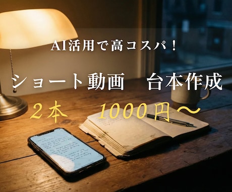 YouTubeショート「高コスパ台本」作成します 格安！視聴維持率を意識した構成で、サポートします。 イメージ1