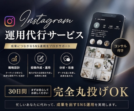 丸投げOK!!Instagram運用代行致します あなたの運用を30日間お任せ下さい！ イメージ1