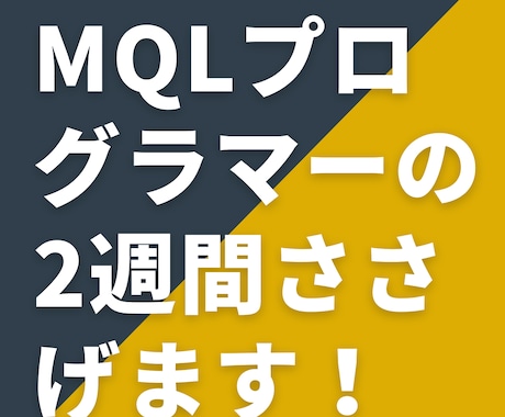 MQLプログラマーの2週間ささげます 14日間、お客様のありとあらゆる問題を解決していきます イメージ1
