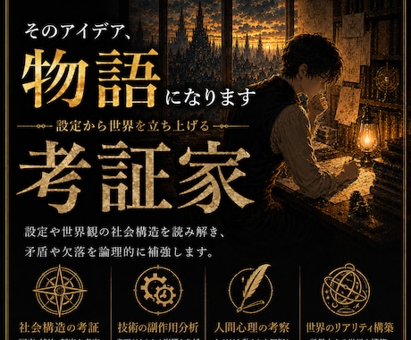 あなたの世界観、考証します アイデアを"文明"へ。世界観に"現実味"を与えます。 イメージ1