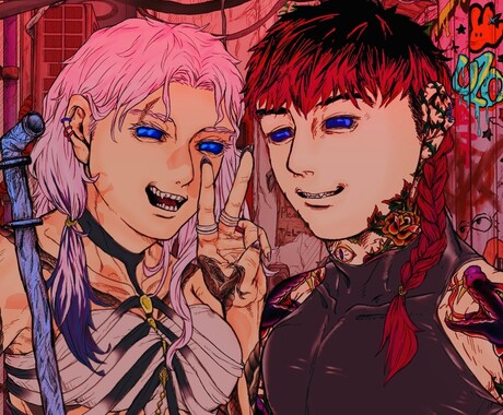 ダークな魅力があるイラスト描きます 独特な世界観で目を惹くイラストお描きします♪ イメージ2
