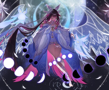 キラキラで透明感がある一枚絵イラスト描きます 商用OK！アイコン、MV、歌ってみた、配信用イラストなど イメージ1