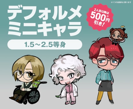 デフォルメミニキャラを制作します 選べる等身！かわいいミニキャラで華やかに！ イメージ1