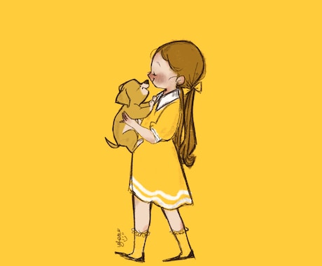 ほんわか暖かいシンプルなイラストお届けします 独自の世界観で人物･動物イラストを制作！ イメージ1