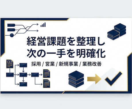 経営課題を整理し、次の一手を明確にします 採用・営業・新規事業・業務改善の優先順位を整理します イメージ1