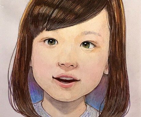 写真から色鉛筆で似顔絵描きます 色鉛筆で優しい似顔絵を手描きします