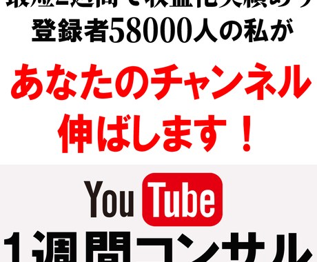 最短2週間で収益化した私がチャンネルを伸ばします 登録者58000人　最高再生回数95万回の私がアドバイス イメージ1
