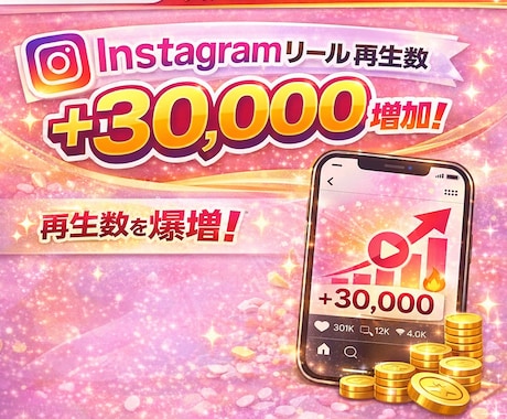 インスタリール再生回数＋30,000増やします ⭐️インスタ インスタグラム リール再生数　再生回数⭐️ イメージ1