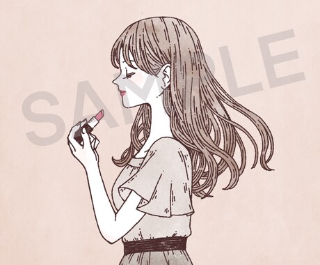 水彩風女性イラストを描きます 水彩風大人かわいい女性イラスト/SNSアイコンや名刺にどうぞ イメージ2