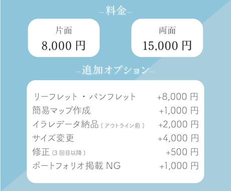 丁寧なヒアリングでシンプルなチラシをデザインします ≪シンプルの中にも心が躍るようなデザインを≫ イメージ2