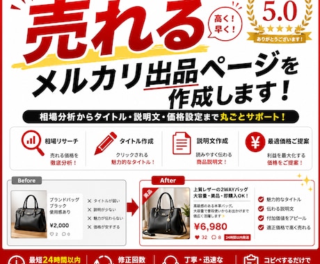 AIで売れるメルカリ出品ページを作成します イメージ1