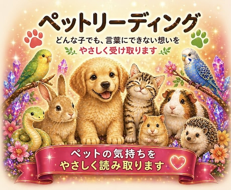 ペットの気持ちを言葉で伝えます 言葉にできない想いを受け取りお伝えします。 イメージ1