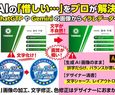 AI生成データをプロが誤字・レイアウトを修正します ChatGPT・Gemini画像を使えるデータに仕上げます イメージ1