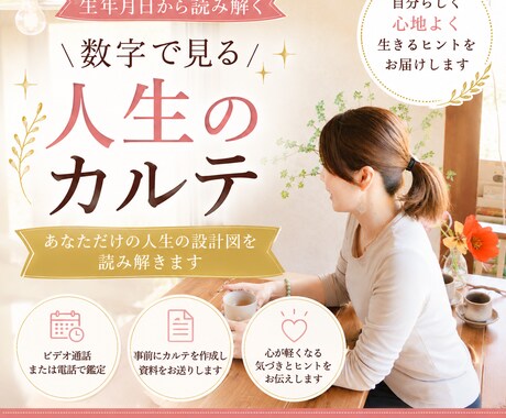産まれと名前から人生の流れと本質を読み解きます 本質・才能・人生の流れ知り、生きやすい気づきを得られます イメージ1