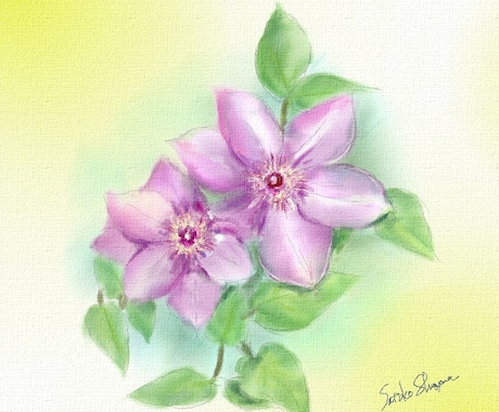大好きなお花をデジタル水彩画で描きます 季節に合わせたお花を絵葉書にしてみませんか イメージ2