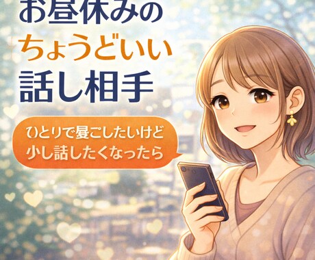 お昼休み暇！苦痛！誰かと話したい！友達になります 即レス30分！お昼休みが苦痛、暇など話し相手になります イメージ1