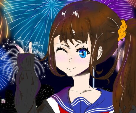 キャラのイラストなど描きます AIが描いたイラスト修正できます。 イメージ1