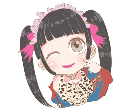 SNSや名刺に♪ミニキャラお描きします 少女漫画風♡キラキラかわいいミニキャラ描きます イメージ2
