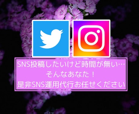 SNS運用、代行承ります Twitter.Instagramフォロワー獲得、毎日3投稿 イメージ1