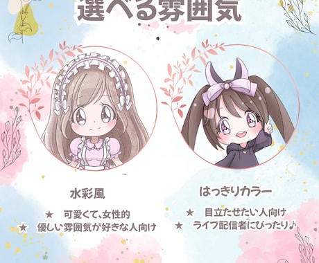 可愛くてふんわり水彩風のSNSアイコンをお描きます ♡ふんわり水彩タッチで、やさしく可愛いSNSアイコン♡ イメージ2
