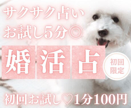 お試し♡5分でサクッと、あなたの“婚活”を占います 【4月末まで♡初回限定】1分200円→100円｜運命の人へ イメージ1
