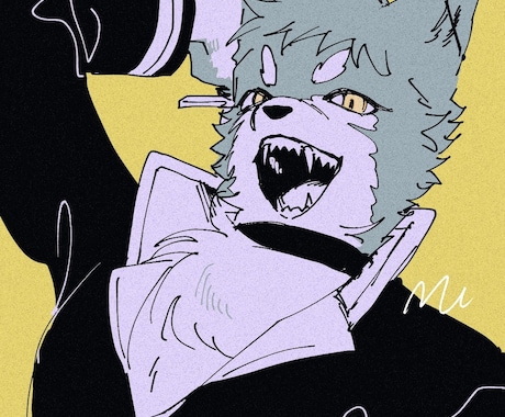 ケモさん限定！シンプルな一枚絵描きます ケモノ系活動者様やOC様のシンプルなイラストを描きます イメージ1