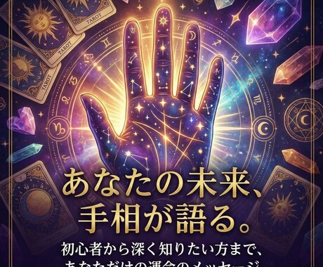実績多数。手相であなたの運勢を占います 手のひらから本質と未来を読み解きます イメージ1