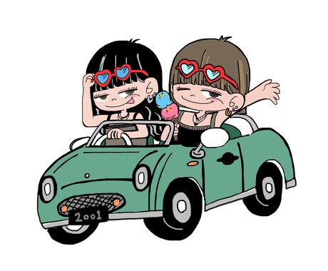 ポップで明るい似顔絵イラストを制作します SNSやプレゼントに！カラフルでポップな似顔絵をお描きします イメージ1