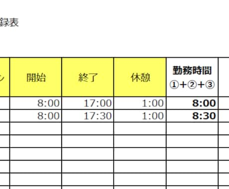 勤務時間管理表テンプレート作成します 計算はExcelに任せましょう♪ イメージ2