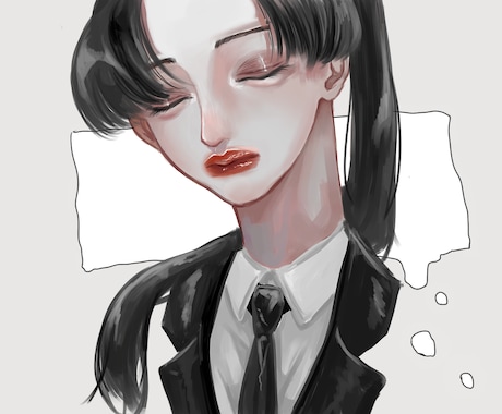 1枚絵/SNS用アイコン描きます アンニュイで綺麗な女の子を描きます！ご要望受け付けます イメージ2
