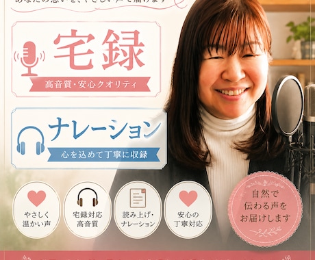 宅録でやさしい日本語ナレーションを収録します AI音声にはない、自然でやさしい読み上げを心がけています イメージ1