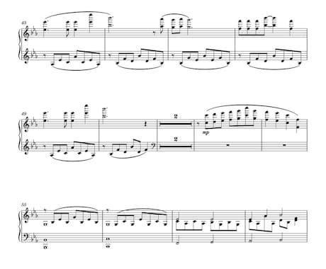 耳コピアレンジ！楽譜を制作いたします 芸大作曲科卒の経験を活かし、様々な編成の美しい楽譜を作ります イメージ2
