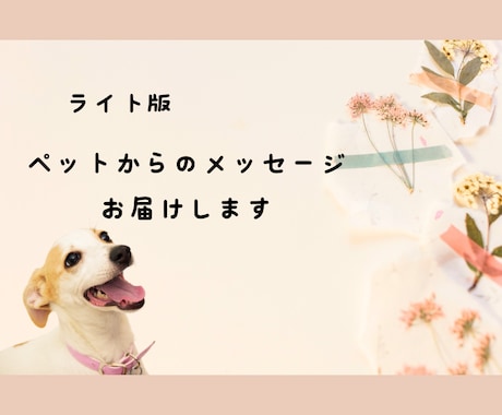 ライト版：ペットからのメッセージをお届けします 大事な家族である動物たちのメッセージを聞きたい方へ イメージ1