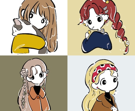 ぽってりゆるい。アイテムつきアイコン描きます イメージ1