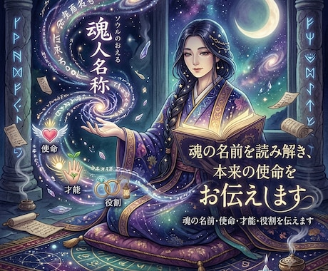 あなたの魂の名前を読み解き本来の使命をお伝えします 魂の名前を読み解き、使命・才能・役割をお伝えします イメージ1