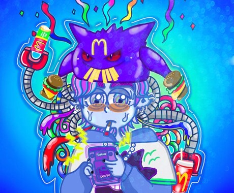 インスタ、ラインなどのアイコンを描いてます 好きな人色、食べもの、ペットなどなんでもリクエストして下さい イメージ2